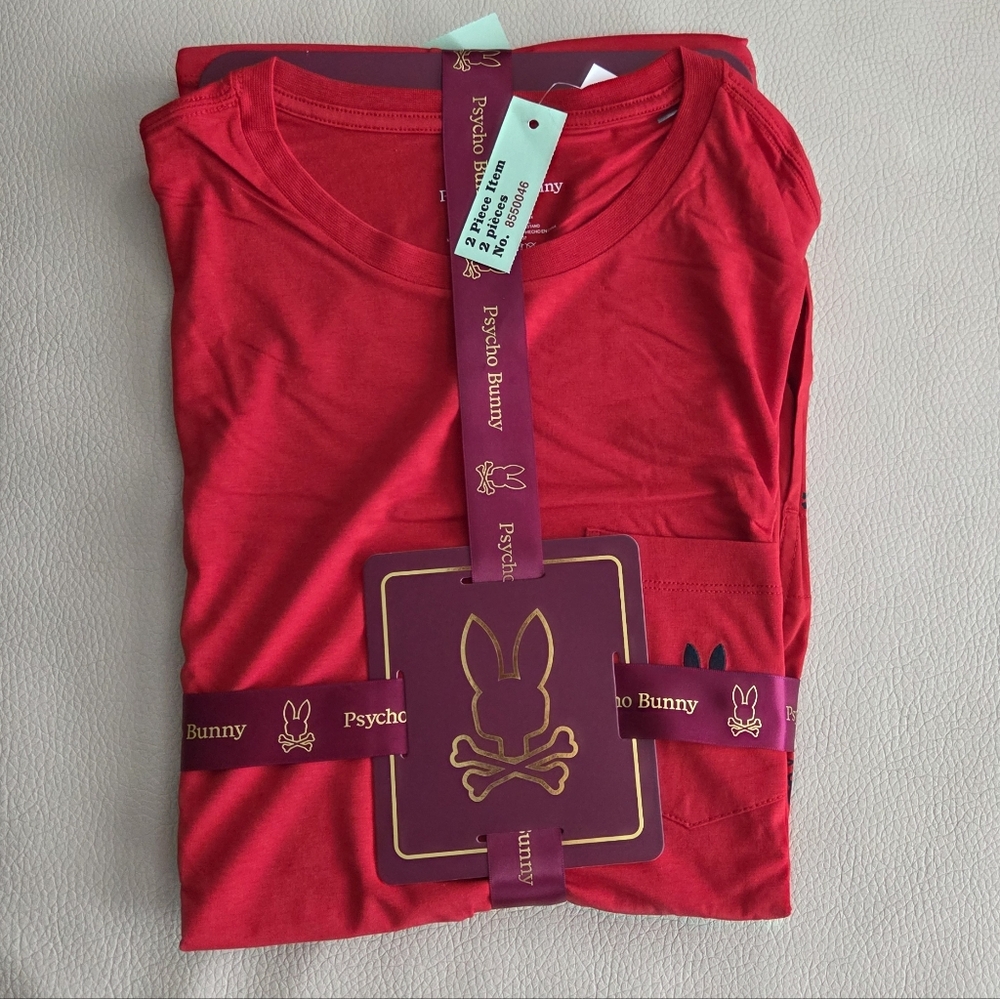 NWT - Psycho Bunny Men's Pajama Set - Short Sleeve Tee & Lounge Pants - Size XL